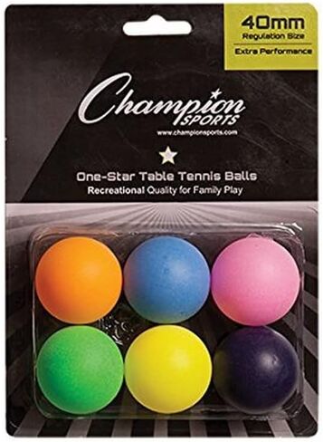 دلو كرة تنس الطاولة نجمة واحدة من Champion Sports - كرات بينج بونج برتقالية وبيضاء، مجموعة من 60 قطعة، بتصميم سلس 40 مم - معدات تنس الطاولة الترفيهية والإكسسوارات in Saudi Arabia