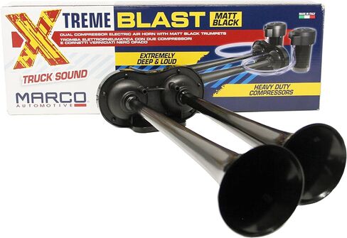 MARCO Xtreme Blast Electric Horn – Italian Tuck Accessories – Extremely Loud Car Horn – Comes with Dual Compressor – 120 dB Loud Truck Horn for Improved Safety in Saudi Arabia