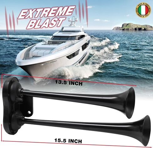 MARCO Xtreme Blast Electric Horn – Italian Tuck Accessories – Extremely Loud Car Horn – Comes with Dual Compressor – 120 dB Loud Truck Horn for Improved Safety in Saudi Arabia