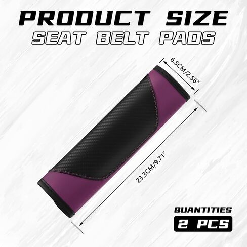 2PCS Car Seat Belt Cover Pad, Soft Carbon Fiber Leather Seatbelt Shoulder Protector for a More Comfortable Driving, Universal Safety Belt Strap Cover to Protect Your Neck (Black&Blue) in Saudi Arabia