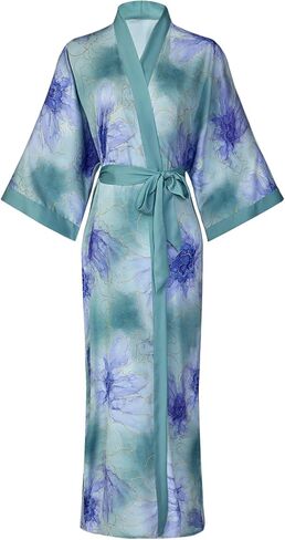 Women's Kimono Robe, Lightweight Long Soft Robes, Light Bath Bathrobe Nightgown Pyjamas for Sleepwear and Loungewear in Saudi Arabia