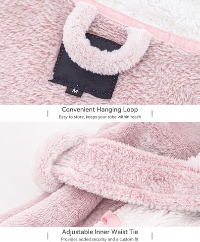 Plush Robes for Women - Womens Fleece Robes with Hood Long Cozy Bathrobe Soft and Warm Robe in Saudi Arabia