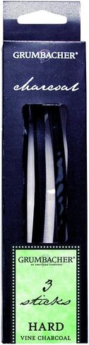 Grumbacher Vine Charcoal, Soft, Black, 3 Pack (V41) in Kuwait