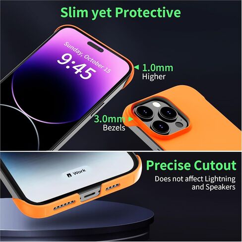 حافظة مغناطيسية رفيعة تناسب هاتف iPhone 16 Pro مقاس 6.3 بوصة (2024) رفيعة للغاية وخفيفة الوزن ومتينة بدون إطار غير لامعة لغطاء MagSafe مع حلقة سحب مقاومة للصدمات وحبل غير قابل للانزلاق - أسود in Kuwait