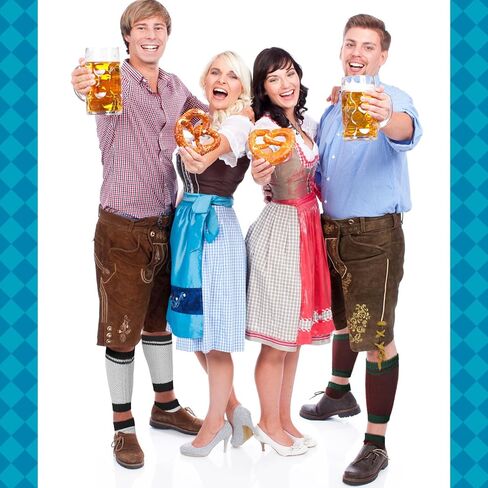 4 أزواج من جوارب Lederhosen جوارب Oktoberfest الألمانية للرجال من Loferl جوارب Lederhosen البافارية التقليدية طويلة مطرزة من القطن Loferl زي تدفئة الساق للرجال in Kuwait