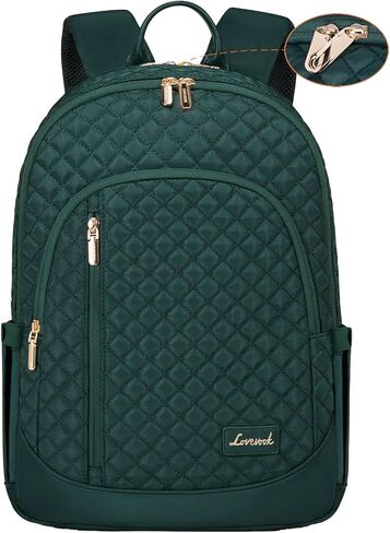 LOVEVOOK Laptop Backpack for Women, 15.6 Inch Anti Theft Computer Bag, Large Capacity Travel Backpacks, Work College Commute Backpack, Lightweight Quilted Bags Purse for Women Nurse Teacher, Black in Saudi Arabia