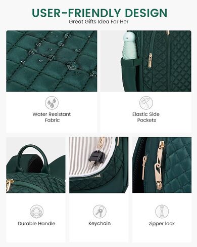 LOVEVOOK Laptop Backpack for Women, 15.6 Inch Anti Theft Computer Bag, Large Capacity Travel Backpacks, Work College Commute Backpack, Lightweight Quilted Bags Purse for Women Nurse Teacher, Black in Saudi Arabia