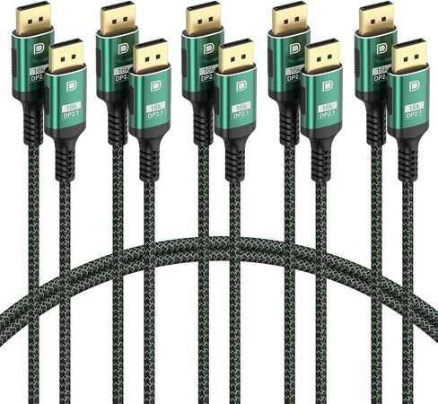 كابل FEMORO DisplayPort 2.1 بطول 3 أقدام، كابلات منفذ العرض 16K@60 هرتز 8K@120 هرتز 4K@240 هرتز، سلك DP إلى DP 80 جيجابت في الثانية يدعم HDR10 HDCP DSC 1.2a متوافق مع بطاقة رسومات شاشة ألعاب الفيديو FreeSync G-Sync in Kuwait