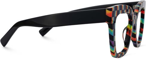 Zeelool Trendy Rectangle Eyeglasses with Non-prescription Clear Lens for Women TR90 Eyewear Malcolm VFT0269-13 Black-Tortoise in Saudi Arabia