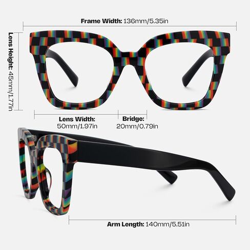 Zeelool Trendy Rectangle Eyeglasses with Non-prescription Clear Lens for Women TR90 Eyewear Malcolm VFT0269-13 Black-Tortoise in Saudi Arabia
