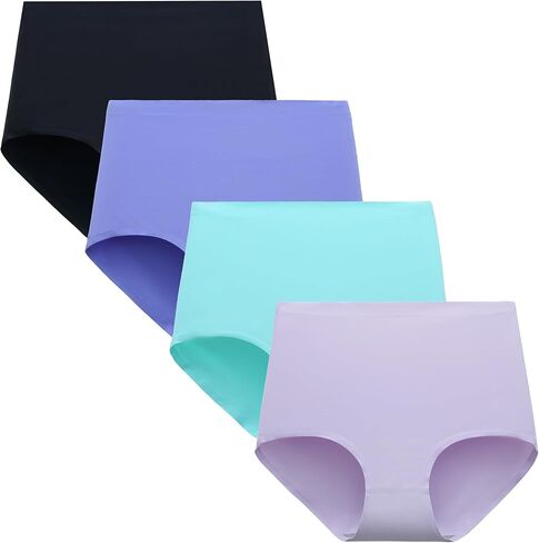 No Show High Waist Underwear for Women Seamless Panties Invisible Briefs Full Coverage Womens Underwear Pack in Kuwait