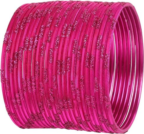 Touchstone "Colorful 2 Dozen Bangle Collection Indian Bollywood Alloy Metal Textured Designer Jewelry Bangle Bracelets Set of 24 for Women in Kuwait