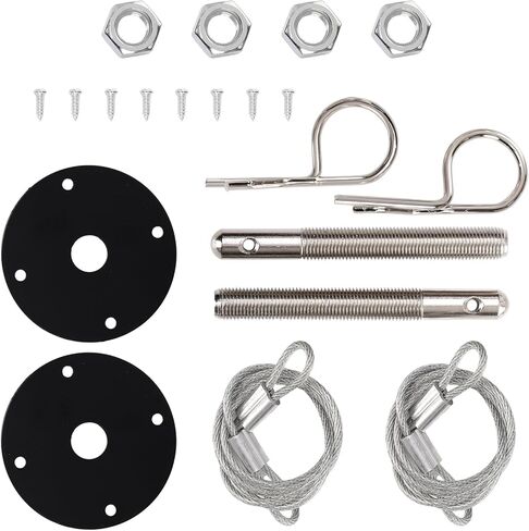 مجموعة دبابيس غطاء المحرك Lawei، مشبك قفل دبوس غطاء محرك السيارة من الفولاذ المقاوم للصدأ مع حبل سباق لتثبيت غطاء غطاء محرك السيارة، مجموعة مشبك قفل غطاء المحرك للسيارة والشاحنة وسيارات الدفع الرباعي والسيارة المعدلة in Kuwait