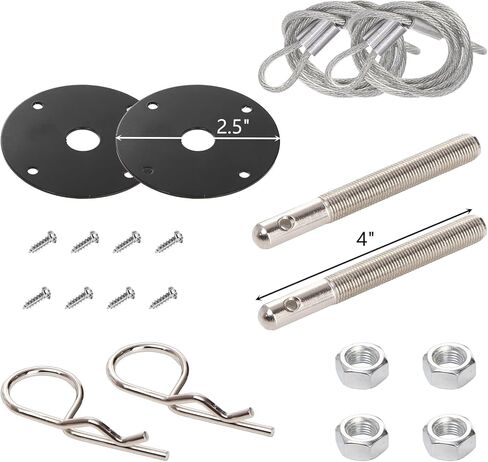 مجموعة دبابيس غطاء المحرك Lawei، مشبك قفل دبوس غطاء محرك السيارة من الفولاذ المقاوم للصدأ مع حبل سباق لتثبيت غطاء غطاء محرك السيارة، مجموعة مشبك قفل غطاء المحرك للسيارة والشاحنة وسيارات الدفع الرباعي والسيارة المعدلة in Kuwait
