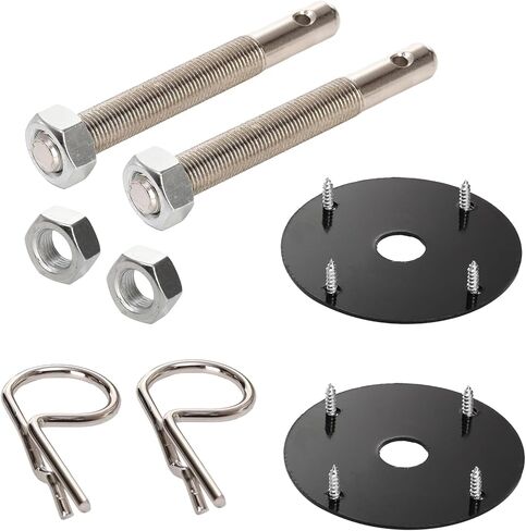 مجموعة دبابيس غطاء المحرك Lawei، مشبك قفل دبوس غطاء محرك السيارة من الفولاذ المقاوم للصدأ مع حبل سباق لتثبيت غطاء غطاء محرك السيارة، مجموعة مشبك قفل غطاء المحرك للسيارة والشاحنة وسيارات الدفع الرباعي والسيارة المعدلة in Kuwait