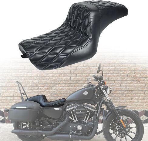 Motorcycle Seats fit Harley Sportster Seat for Harley Sportster 883 1200 X48 Iron883 XL883N 2009-UP Seventy two Forty Eight Front Rear Driver Passenger Seat Two Up seat for 3.3up-4.5 GAL Fuel Tanks in Saudi Arabia
