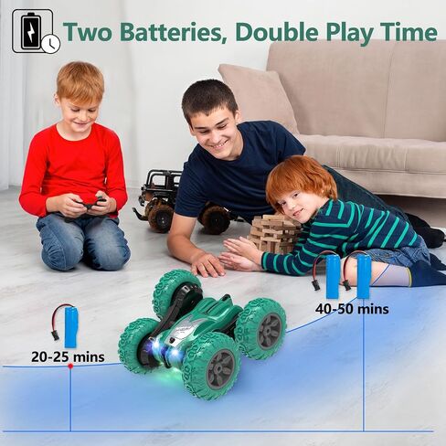 AFUNX RC Stunt Cars، سيارة تحكم عن بعد مزدوجة الجوانب تدور 360 درجة 4WD 2.4 جيجا هرتز لعبة سيارة قابلة لإعادة الشحن مع مصابيح أمامية للأماكن الخارجية والداخلية للأطفال من سن 6 إلى 12 عامًا للأطفال والبنات والأولاد هدية عيد الميلاد، باللون الوردي in Kuwait