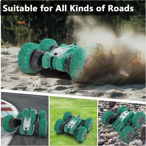 AFUNX RC Stunt Cars، سيارة تحكم عن بعد مزدوجة الجوانب تدور 360 درجة 4WD 2.4 جيجا هرتز لعبة سيارة قابلة لإعادة الشحن مع مصابيح أمامية للأماكن الخارجية والداخلية للأطفال من سن 6 إلى 12 عامًا للأطفال والبنات والأولاد هدية عيد الميلاد، باللون الوردي in Kuwait