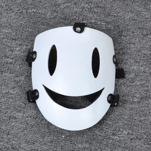 CAFELE Japanese High-Rise Invasion Masks Cosplay Sniper Tenkuu Shinpan White Smile Masks Halloween Masquerade Party Props in Kuwait