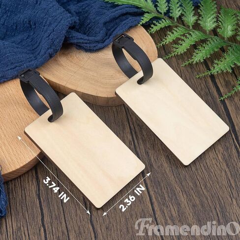 Framendino, 10 Pack Wood Luggage Tag Blanks Sublimation Rectangle Double Sided Luggage Tags for Suitcases in Saudi Arabia