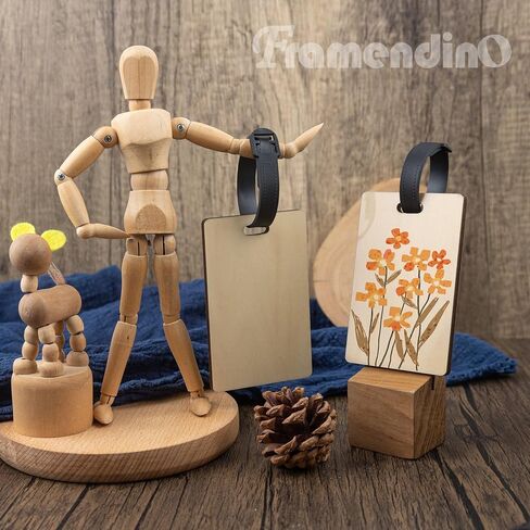 Framendino, 10 Pack Wood Luggage Tag Blanks Sublimation Rectangle Double Sided Luggage Tags for Suitcases in Saudi Arabia