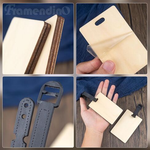 Framendino, 10 Pack Wood Luggage Tag Blanks Sublimation Rectangle Double Sided Luggage Tags for Suitcases in Saudi Arabia