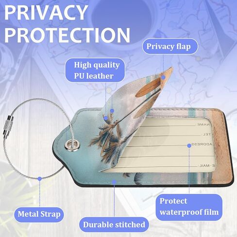 2 حزمة من علامة الأمتعة الأرجوانية الخزامى لحقائب السفر، زهرة الفاوانيا فراشة بو الجلود علامة الأمتعة مع غطاء الخصوصية بطاقة الهوية للنساء والرجال السفر كروز حقيبة يد حقيبة مدرسية حقيبة الظهر in Kuwait