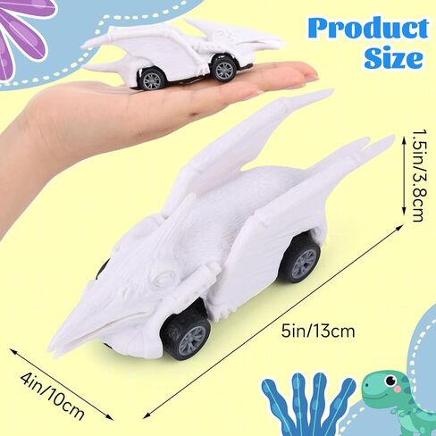 12 حزمة من سيارات لعبة الديناصورات DIY عدة الفنون والحرف 2 في 1 مجموعات طلاء الديناصورات التراجع سيارات دينو هدايا عيد ميلاد للأطفال 3-12 بنين بنات أطفال صغار in Kuwait