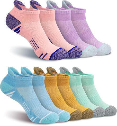 YSense Ankle Socks for Women Men, Thick Cushioned Running Athletic Cotton Socks with Moisture Wicking Low Cut No Show in Kuwait