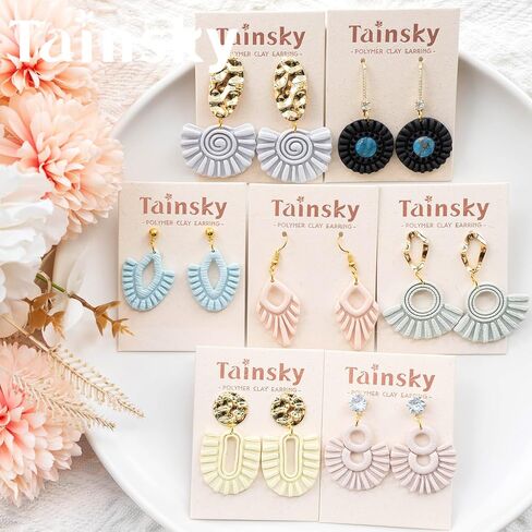 TAINSKY الرافية بوليمر طين القواطع، 14 الأشكال Macrame بوليمر طين القواطع لصنع الأقراط، شرابات قواطع طين البوليمر، قواطع طين بوهو الرافية لمجوهرات طين البوليمر in Kuwait
