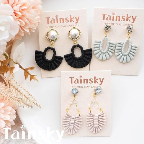 TAINSKY الرافية بوليمر طين القواطع، 14 الأشكال Macrame بوليمر طين القواطع لصنع الأقراط، شرابات قواطع طين البوليمر، قواطع طين بوهو الرافية لمجوهرات طين البوليمر in Kuwait
