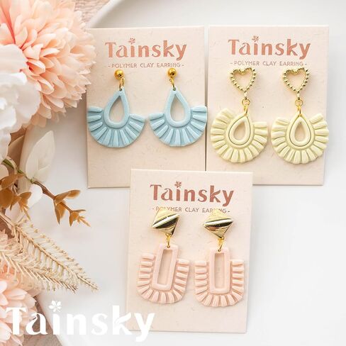 TAINSKY الرافية بوليمر طين القواطع، 14 الأشكال Macrame بوليمر طين القواطع لصنع الأقراط، شرابات قواطع طين البوليمر، قواطع طين بوهو الرافية لمجوهرات طين البوليمر in Kuwait