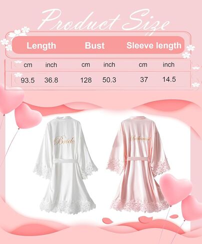 5 Pcs Satin Bridal Robes with Lace Trim Embroidered Short Kimono Bride Bridesmaid Getting Ready Dressing Gown in Saudi Arabia