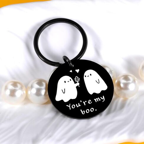 Halloween Boo Basket Stuffers for Women Her Him, Boo Keychain Gifts for Couple Spooky Basket Stuffer for Boyfriend in Saudi Arabia