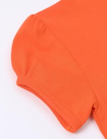 COSLAND Girls' Short Puff Sleeve Top Crew Neck Cotton T-Shirt in Saudi Arabia