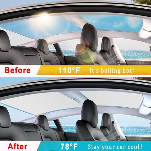 Tesla Model 3 Foldable Window Sunshade Roof, Window Heat Blocking and Sun Protection for Model 3 Glass Roof Sunshade 2024 Grey in Saudi Arabia