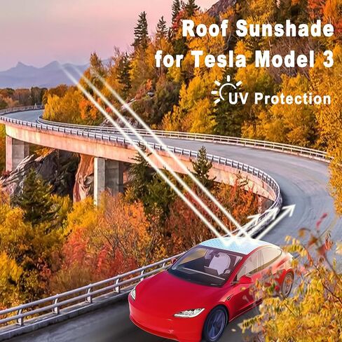 Tesla Model 3 Foldable Window Sunshade Roof, Window Heat Blocking and Sun Protection for Model 3 Glass Roof Sunshade 2024 Grey in Saudi Arabia