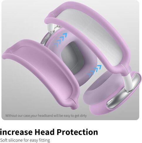 Silicone Case Cover for AirPods Max Case, Anti-Scratch Ear Pad Case Cover/Ear Cups Cover/Headband Cover for AirPods Max,Accessories Protector for Apple AirPods Max,Grey in Saudi Arabia
