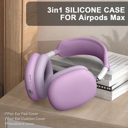 Silicone Case Cover for AirPods Max Case, Anti-Scratch Ear Pad Case Cover/Ear Cups Cover/Headband Cover for AirPods Max,Accessories Protector for Apple AirPods Max,Grey in Saudi Arabia