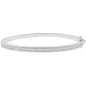 18K Gold Plated Moissanite Bangle Classic Tennis Bracelet | Gold Bracelets for Women | 3.5MM Width Moissanite Diamond Wedding Bracelets for Brides (1.00Cttw To 1.17Cttw)
