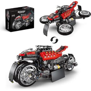 Transforming RC Motorcycle Building Set - 2089 PCS Four-Wheeled Motorbike with Boys, Girls, Nephews, Grandchildren, Flying Motorcycle Toys Ideal for Christmas, New Year's, and Birthdays