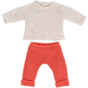 Miniland Clothes for Dolls 15'' Knitted Outfit Sweater & Trausers - ECO, Made in Spain, Quality, Role Play, Educational