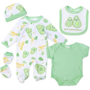 Reborn Baby Doll Clothes 22 Inch Green Avocados Outfits Set 5-Pieces fit 18-24 Inch Baby Doll Newborn Girl&Boy