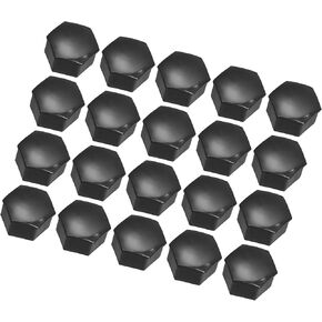 ACROPIX 20pcs 21mm Wheel Lock Lug Bolt Nut Cover Caps Center Cover Bolt Locking Caps with Clip Tool Set Replacement for Tesla Model 3 Y S Bright Black Car Parts