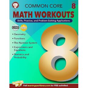 Mark Twain Common Core Math Workouts Resource Book, Grade 8, Ages 13 - 14, 64 Pages