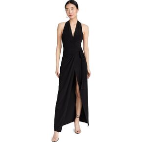 Norma Kamali Women's Halter Wrap Straight Gown