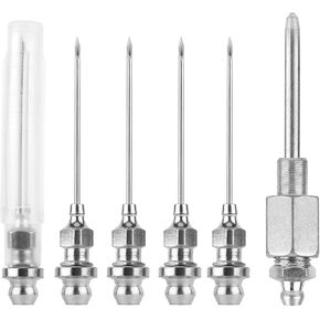 Grease Needle Nozzle, Grease Injector Needle with Grease Needle Tip Dispenser Grease Fitting Tool for Grease Gun Injection, Used in Small & Confined Spaces