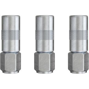 UTOOL Grease Gun Accessory Kit, 4-Jaw Rebuildable Coupler 3-Pack, 1/8 NPT Threads, Max Working Pressure 8000 PSI