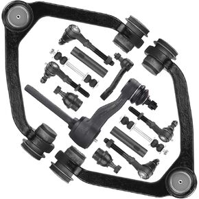 4WD Front Upper Control Arms Tie Rods Suspension Kit Compatible with 1997-2002 Ford Expedition/F150, 1997-1999 Ford F250, 1998-2002 Lincoln Navigator (14pc)