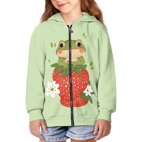 Hoodie Zip Up for Girls Sweatshirt Long Sleeve Shitrts Kids Hooded Jacket Coat